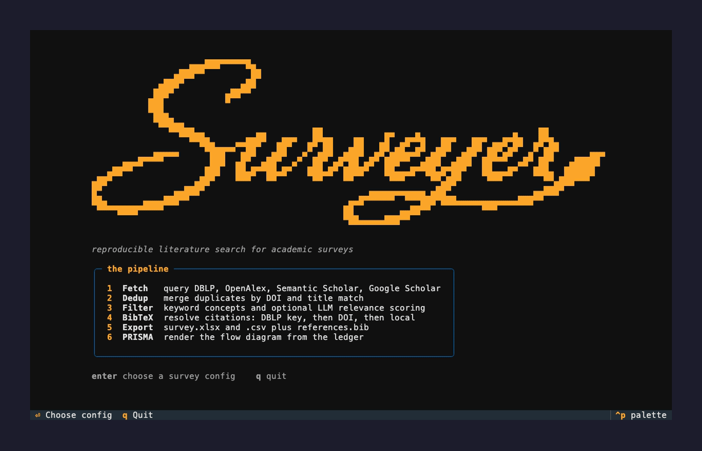 Surveyer TUI demo